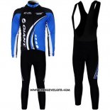 2011 Maillot Ciclismo Giant Noir et Bleu Manches Longues et Cuissard